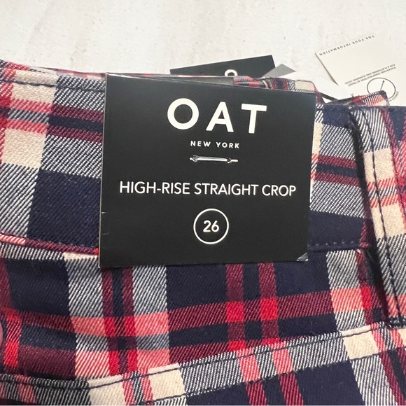OAT New York NWT cropped plaid pants size 26 27 28 29 - Picture 5 of 5